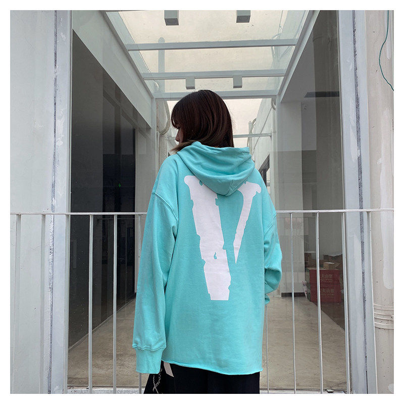 欧美vlone薄荷绿连帽衫男女清理小清新嘻哈慵懒cosplay女装