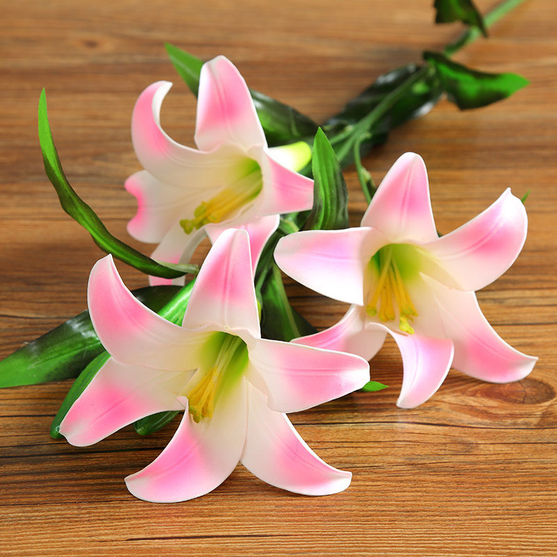 简约绢花花花花瓣单支粉红假花玫红室内花白仿真花