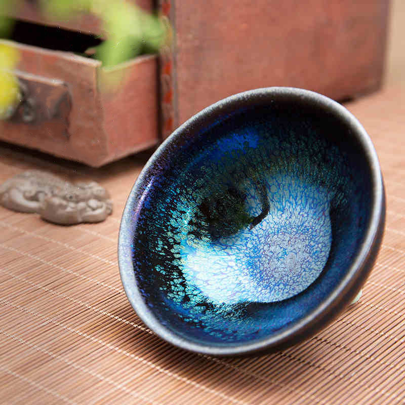 decleor建阳名家余秋华建盏茶杯主人杯纯手工铁胎建盏
