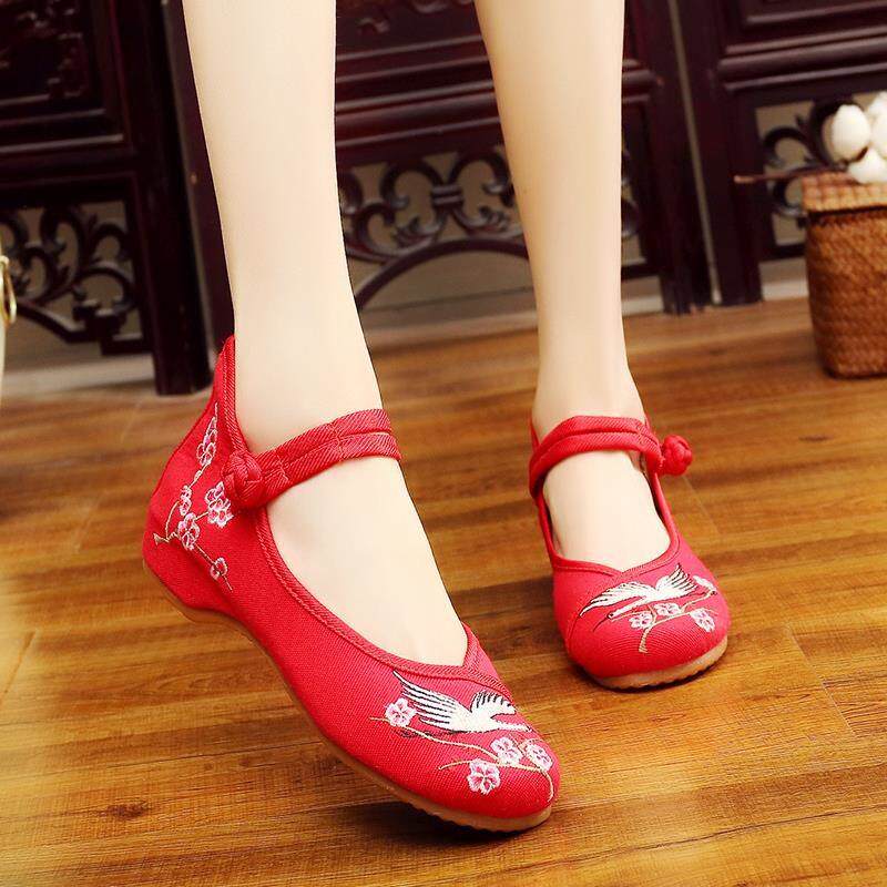 舞鞋中年女跳妈妈花布布鞋脚背夏天跳广人中场广场舞鞋