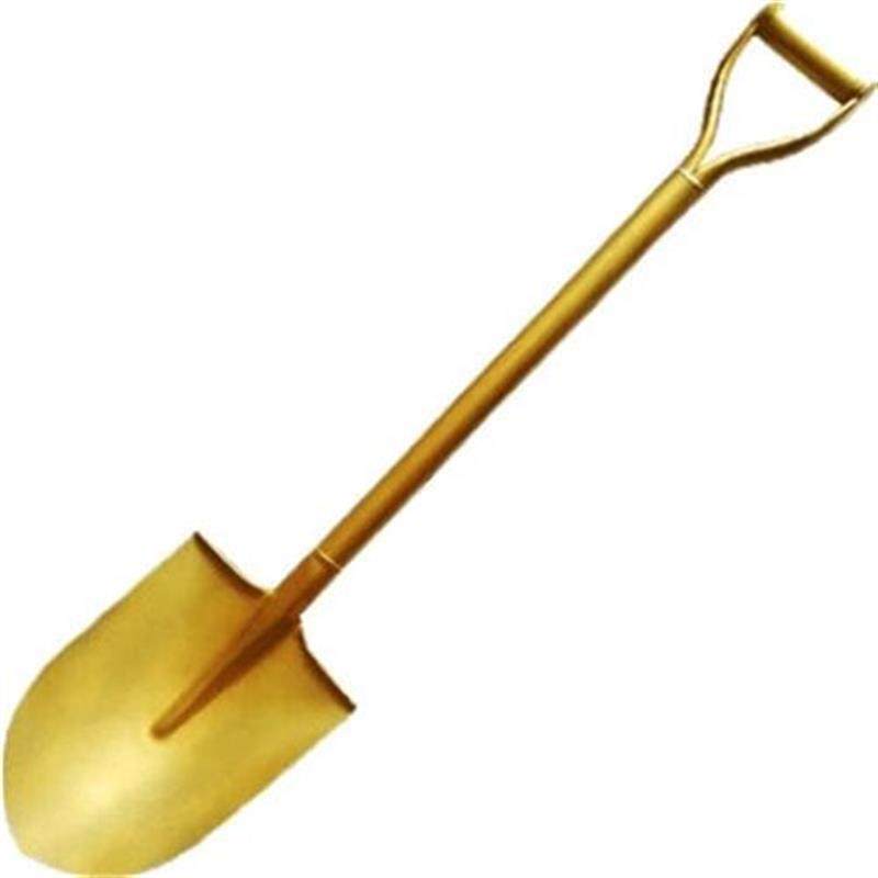 奠基基金新品金色铁锹金铲子奠基仪式用锹开工仪式铲子
