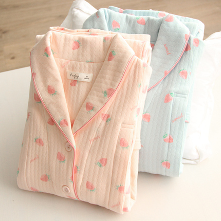 富朵春秋空气棉月子服孕妇睡衣产妇哺乳衣产后喂奶套装夹棉家居服