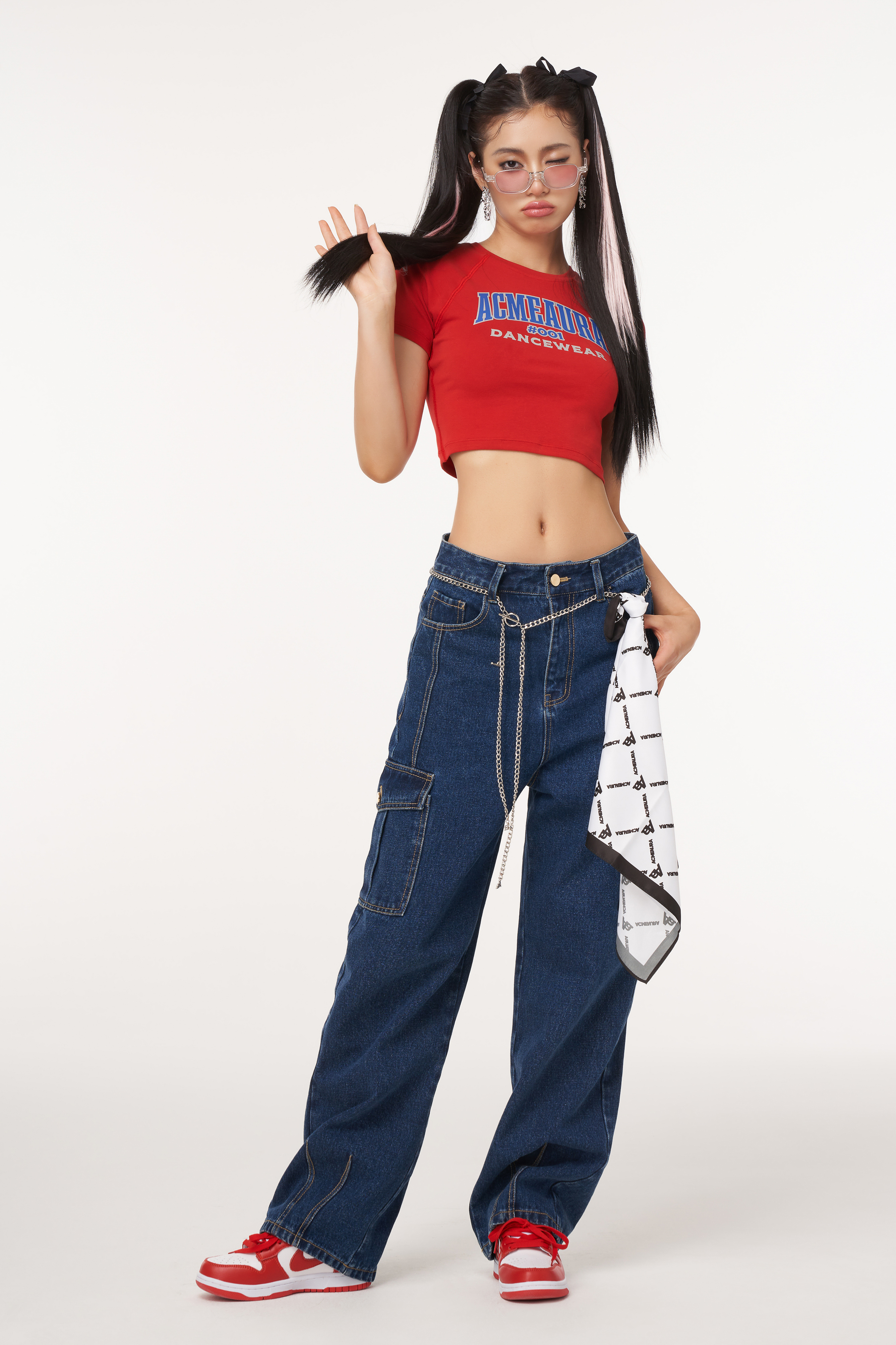 ACMEAURA街头爵士hiphop宽松束脚复古美式夏季高腰拖地