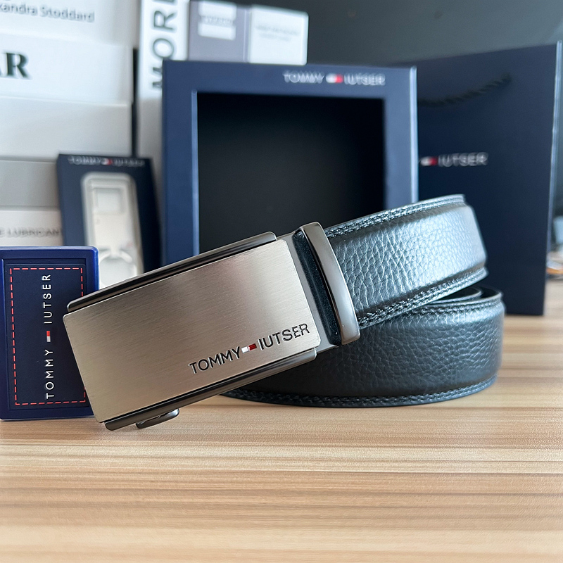 TOMMY皮带男士真皮汤米自动牛皮扣商务休闲裤带正品