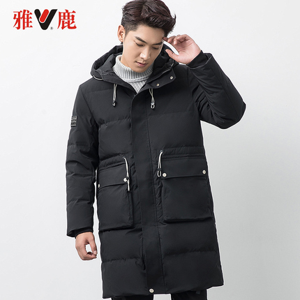 YH67UB190yaloo/雅鹿2019新款羽绒服男中长款连帽休闲韩版Y444