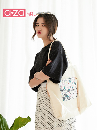 网红小包包女2019夏天新款简约大容量帆布袋单肩包女包文艺帆布包