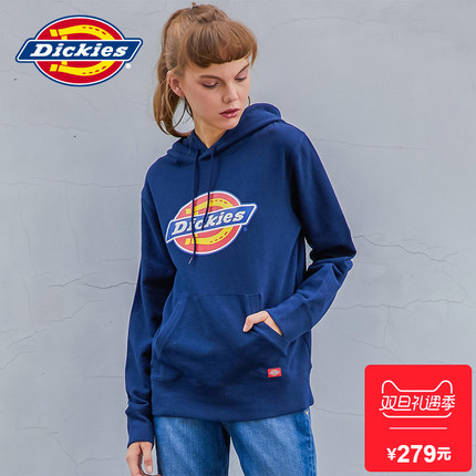 Dickieslogo印花长袖运动套头连帽卫衣 男女同款 183U30EC15