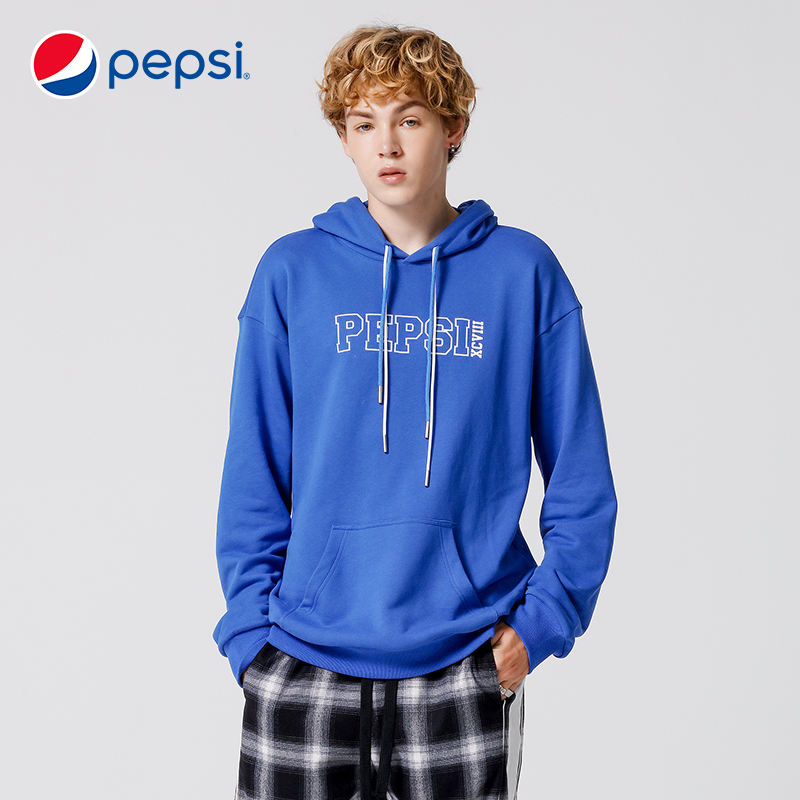 pepsi/百事可乐情侣连帽卫衣男2021春秋款潮牌宽松