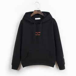 班尼以纯冬带帽卫衣加厚连帽套头休闲宽松女装