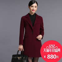 高端女士秋冬新款双面绒羊毛大衣纯手工缝制中