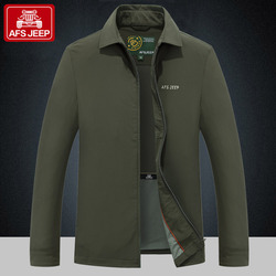 战地吉普男士外套拉链开衫加绒加厚棒球服纯棉