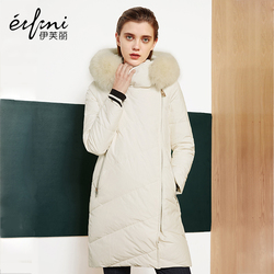 2016冬装新款灰色连帽加厚羽绒服女中长款大