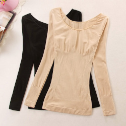 保暖内衣女肉色打底衫加绒加厚单件上衣肤色低