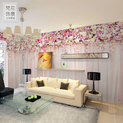 现代简约时尚艺术大型壁画墙纸客厅沙发电视背景墙壁纸3d立体墙布