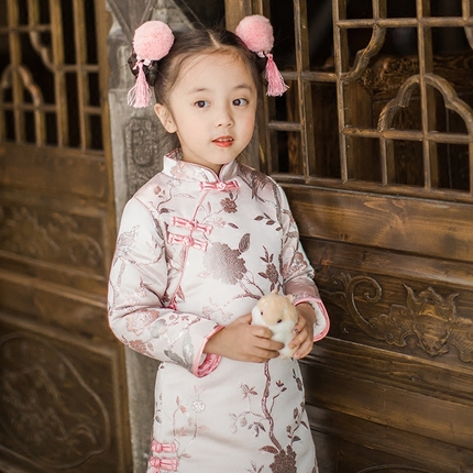 女童旗袍冬儿童唐装女新年装中国风周岁礼服宝宝拜年中大童格格服