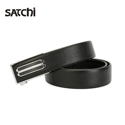 Satchi/沙驰皮带真皮男腰带时尚商务男腰带裤带 青年皮带腰带