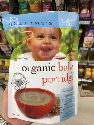 澳洲直邮Bellamy Baby porridge贝拉米婴儿米糊 宝宝营养粥粉125g