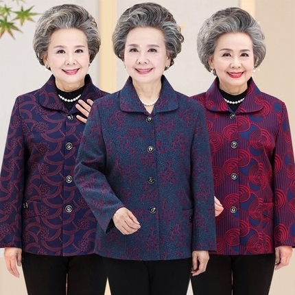 中老年人春装女装妈妈装套装60-70-80岁老人衣服春季奶奶外套薄款