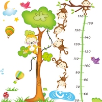 卡通身高贴墙贴画可爱长颈鹿宝宝量身高贴纸幼