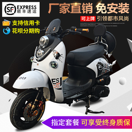 小龟王摩托车踏板燃油助力男女装汽油成人125CC小绵羊复古踏板车