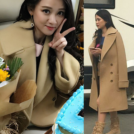 人间至味是清欢陈乔恩同款呢子大衣女中长款韩版茧型宽松毛呢外套