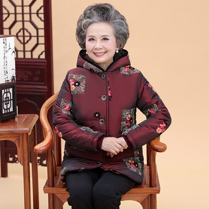 中老年女装冬季新品棉服妈妈装宽松大码棉衣加厚保暖奶奶装棉袄女