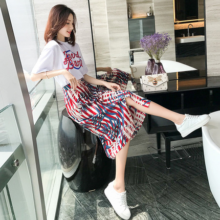 夏装2018新款初恋裙小清新裙子女夏ins超火的套装两件套连衣裙潮