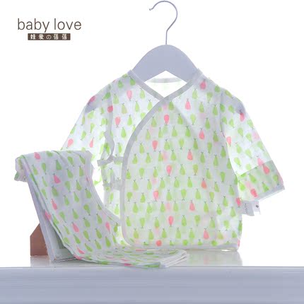 babylove新生儿婴儿衣服纯棉纱布和尚服夏季薄款0-3个月6宝宝夏装