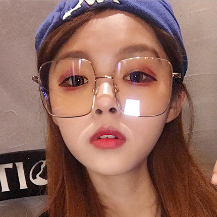 近视眼镜框女网红款防辐射抗蓝光大脸复古方框斯文败类眼镜金丝男