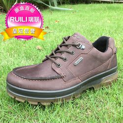 ECCO爱步男士户外休闲皮鞋 青年系带磨砂牛