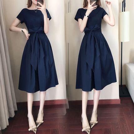 裙子春季2018新款女冷淡风连衣裙夏季职业女装小清新夏天长裙仙潮