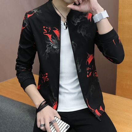 外套男秋装韩版潮流修身帅气男士外衣2018春秋季新款男装休闲夹克
