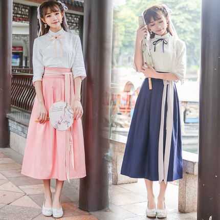 女装民国风学生装古装女汉服改良襦裙汉元素日常毕业照服装班服夏