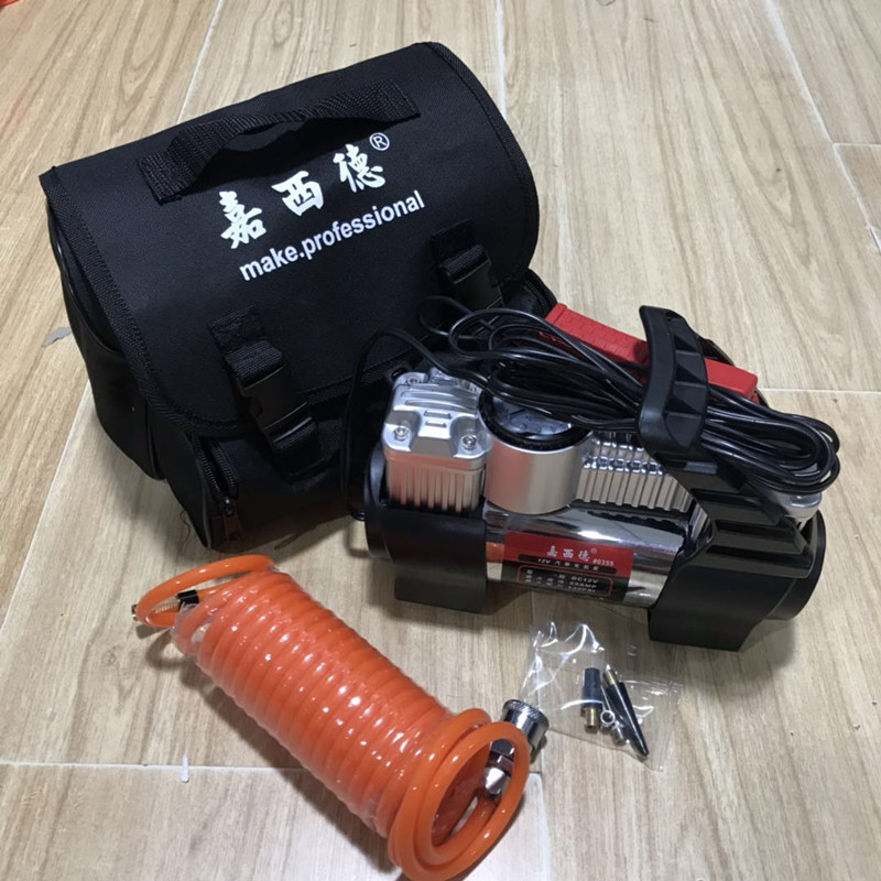 双缸打气泵0355车载双缸大功率充气泵汽车轮胎车胎双杠气泵 - 价格301