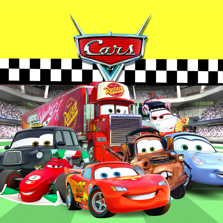 卡通赛车汽车总动员闪电麦昆板牙麦克飞弹动画墙贴墙贴