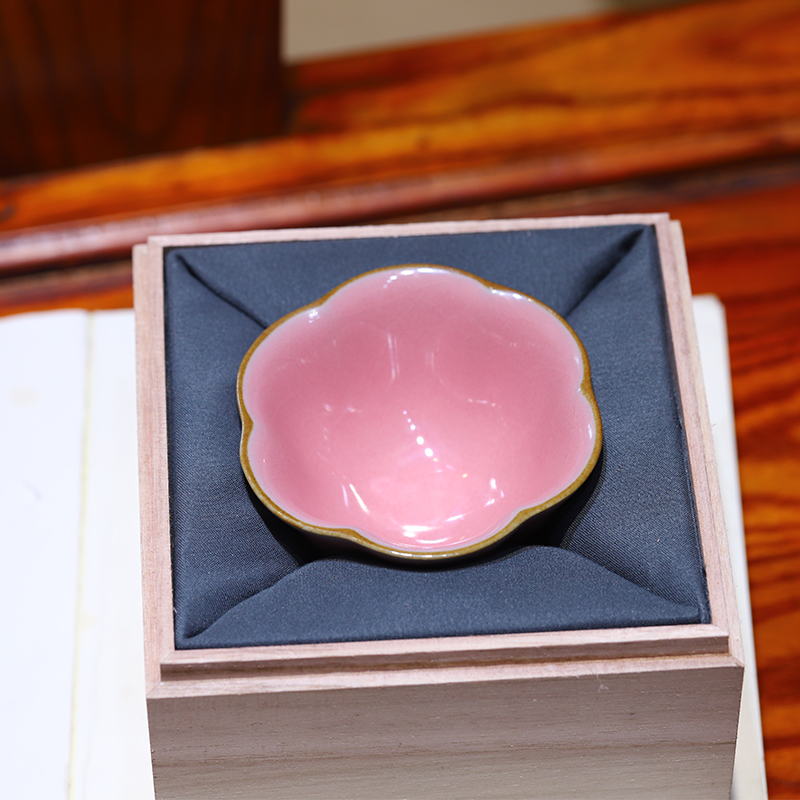 天启匠心张一作品粉釉开片汝瓷杯女神最爱茶碗主人杯梅花杯送礼 - 封面