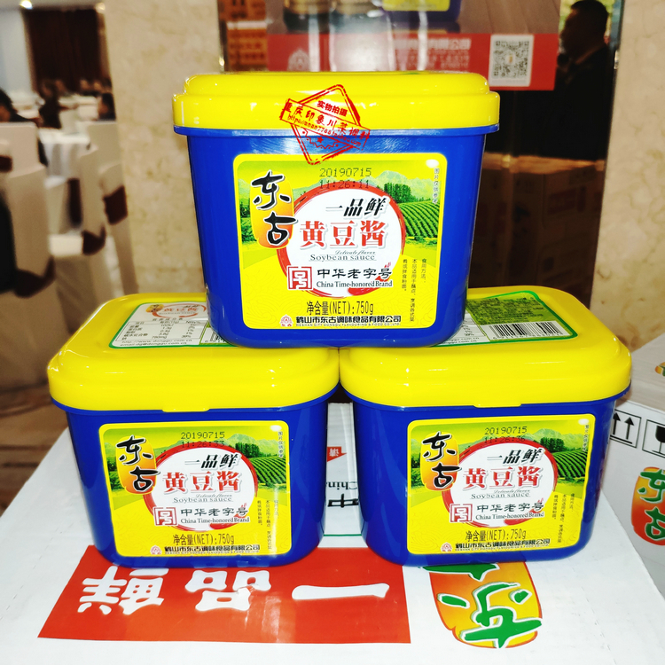 包邮东古一品鲜黄豆酱750g醮焖蒸炒拌食盒装东古黄豆酱大葱蘸料 - 封面