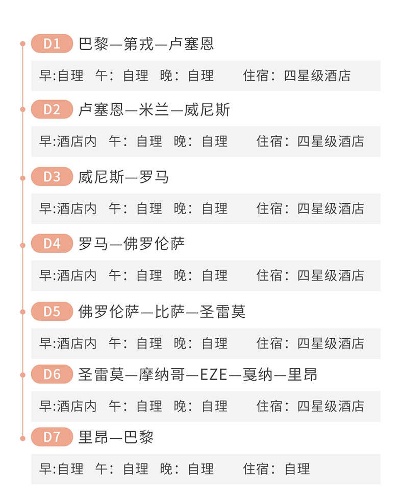 开元旅游欧洲旅游意大利法国瑞士7天6晚跟团