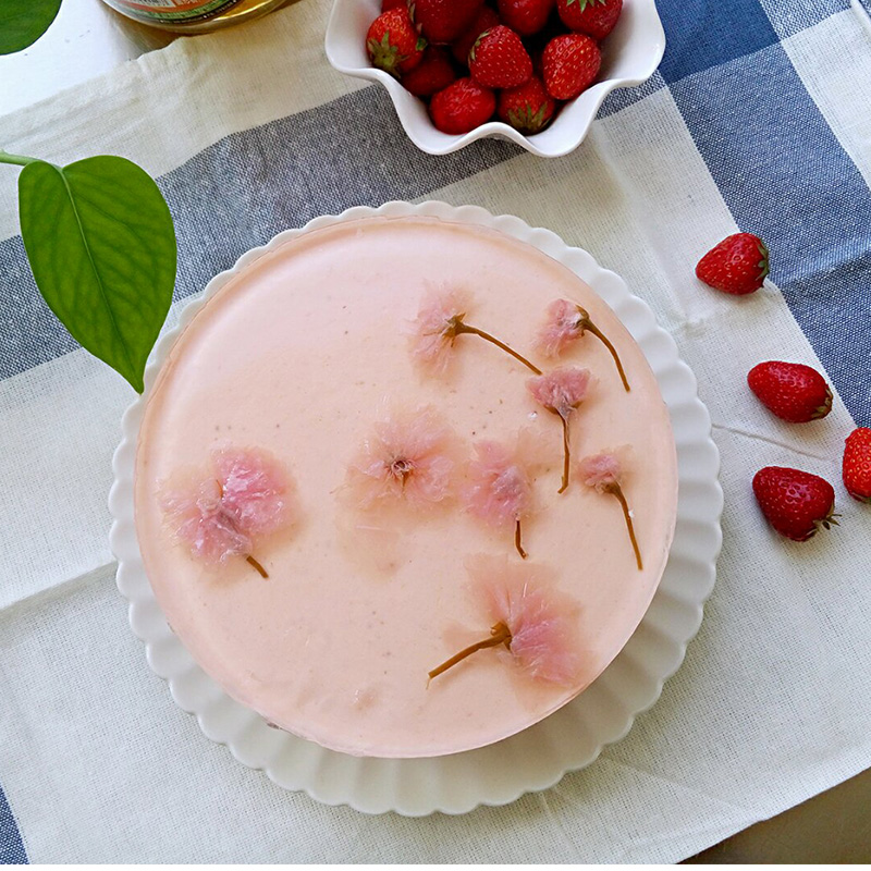 粉红樱花乳酪蛋糕的做..