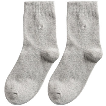 ຖົງຕີນຜູ້ຊາຍສີແຂງຕ້ານກິ່ນແລະເຫື່ອດູດຊຶມ socks ຜູ້ຊາຍກາງ calf ທຸລະກິດ socks ຝ້າຍຜູ້ຊາຍກາງ-ເທິງສີດໍາ ຖົງຕີນຜູ້ຊາຍຍາວ socks