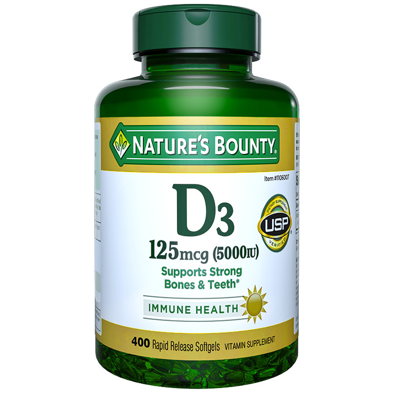 美国进口自然之宝成年维生素d35000iu软胶囊400粒vitamind3
