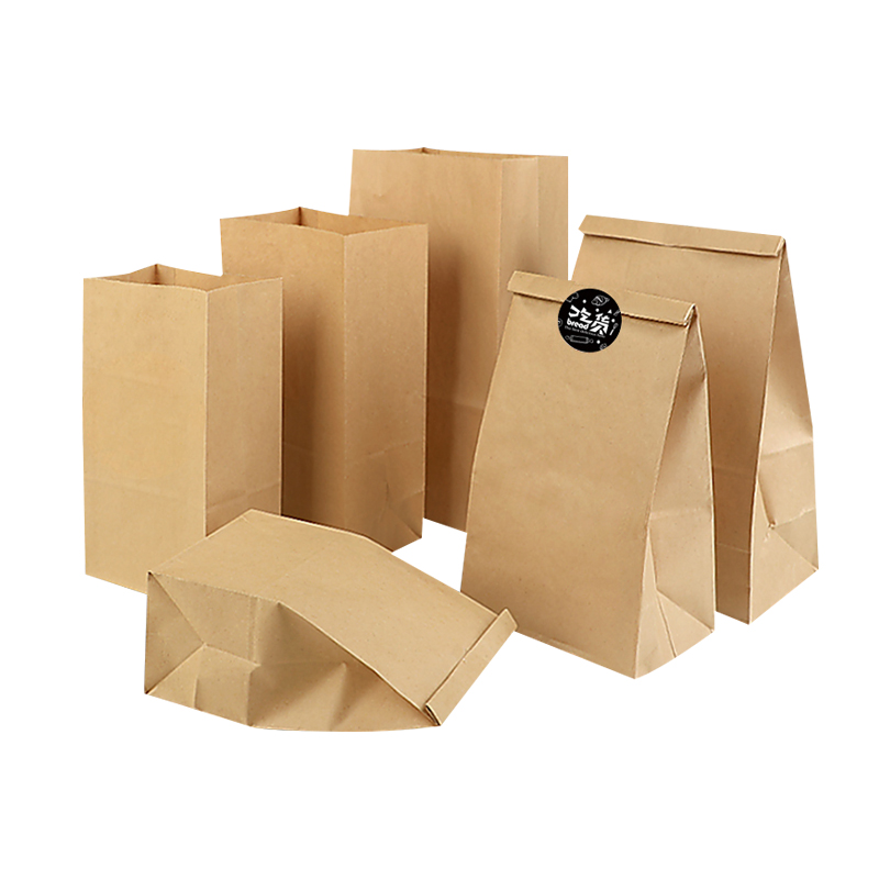 食品级牛皮纸袋外卖小吃吐司面包包装冰箱收纳防油一次性打包袋子