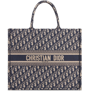 dior/迪奥女包booktote购物袋新款老花帆布刺绣托特单肩手提包
