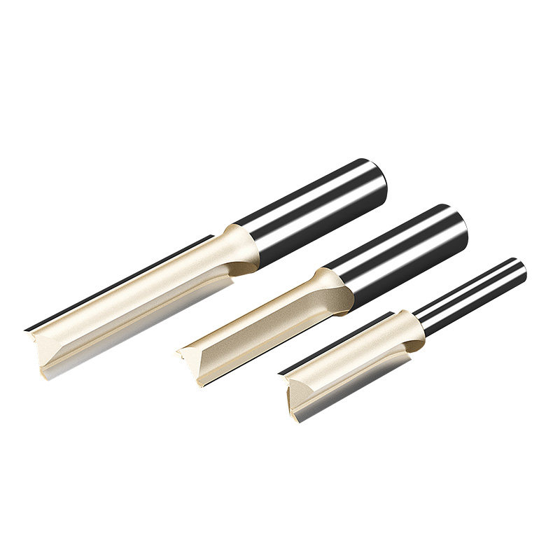 沪豪英制加长双刃直刀木工铣刀雕刻修边机刀头三刃开料刀开槽刀具