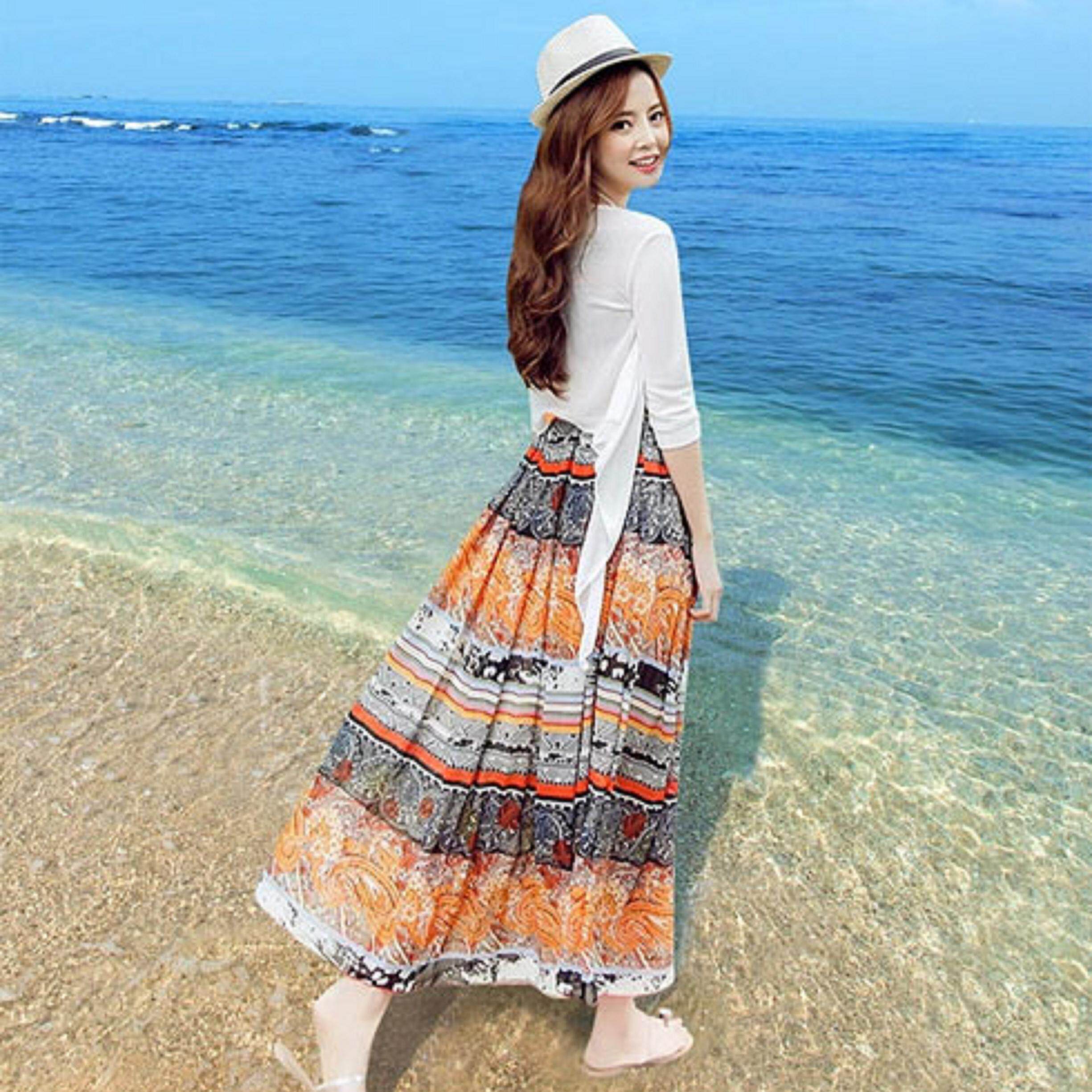 独家原创 性感露背度假长裙女神沙滩裙系带连衣裙波西米亚海滩裙