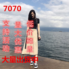 2018夏季新款俏皮港味心机chic晚晚风学生复古裙子网红两件套装女