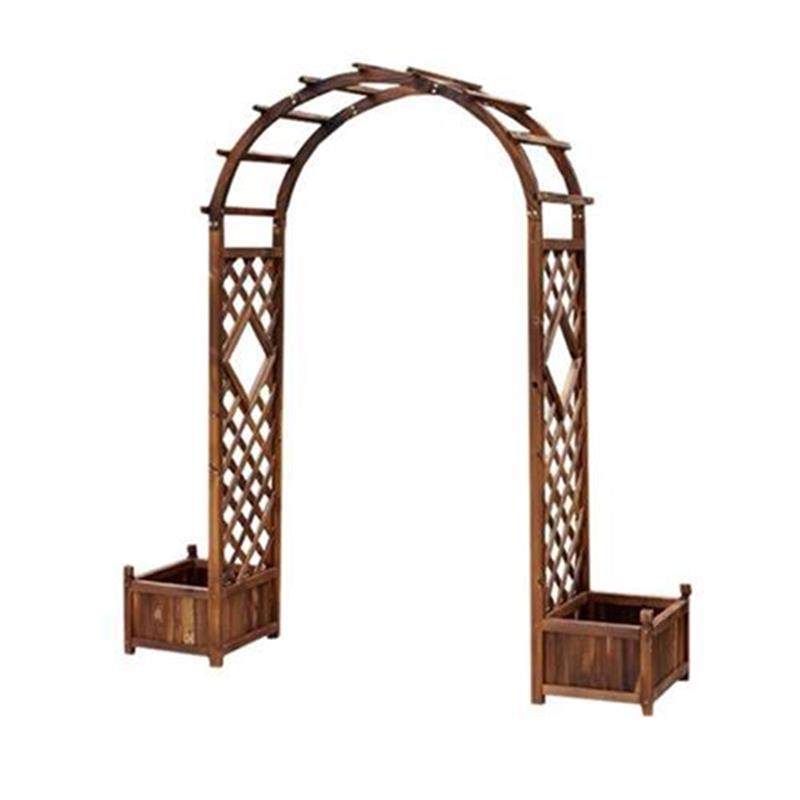 庭院网格拱形拱门碳化防腐实木花园e门户外葡萄q架圆弧爬藤花架子