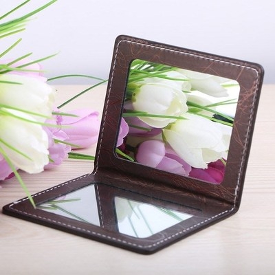 镜子便携翻盖长方形_两面镜便携随身小镜折叠长方形翻盖双面小镜子小