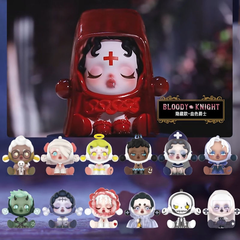 泡泡玛特skullpanda密林古堡盲盒sp系l列现货血色玫瑰天使僵尸宝