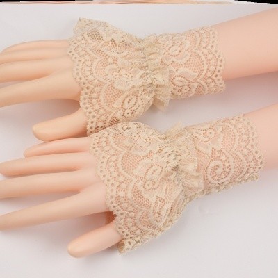 袖毛腕套的大衣衣袖假喇叭手装饰秋冬假袖口女接花边短袖子蕾丝袖